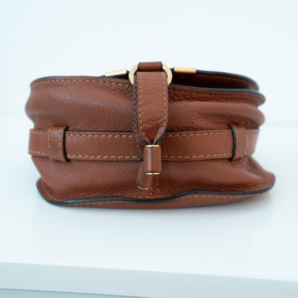 Chloe Small Marcie Saddle Bag in Grained Leather - Picture 14 of 15